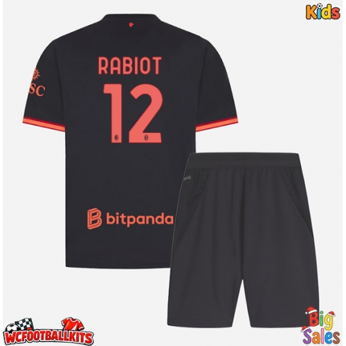 AC Milan Adrien Rabiot #12 Replica Third Stadium Kit for Kids 2026-27 Short Sleeve (+ pants)